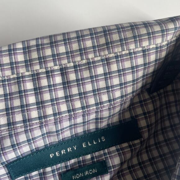 Perry Ellis XXL Non-Iron 100% Cotton Long Sleeve Button Down Shirt - Picture 9 of 10